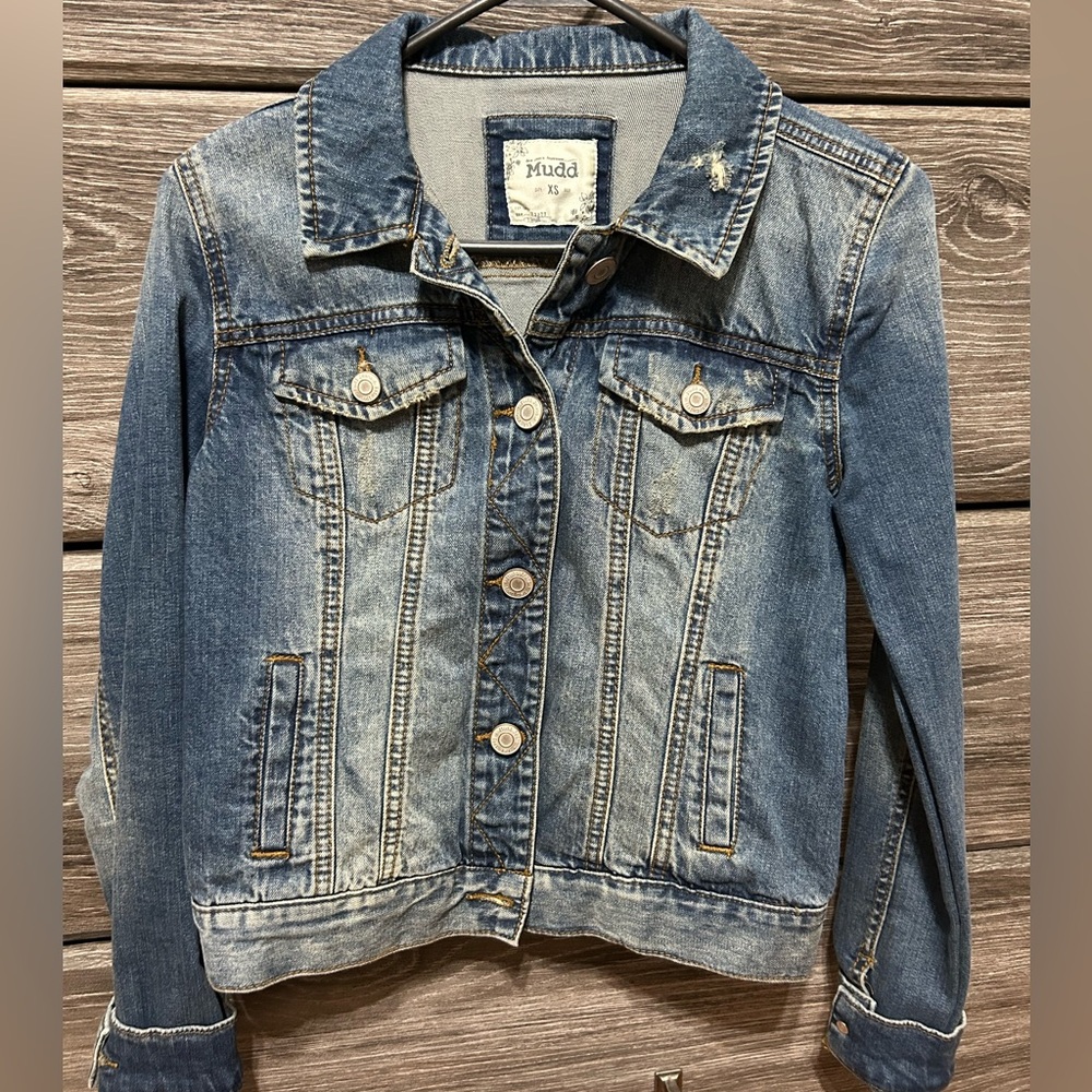 Mudd Distressed Blue Denim Jacket